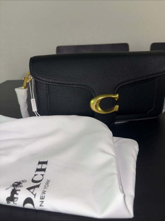 Coach Handbags - Coach Black Pebbled Leather Crossbody with Gold 'C' Accent
